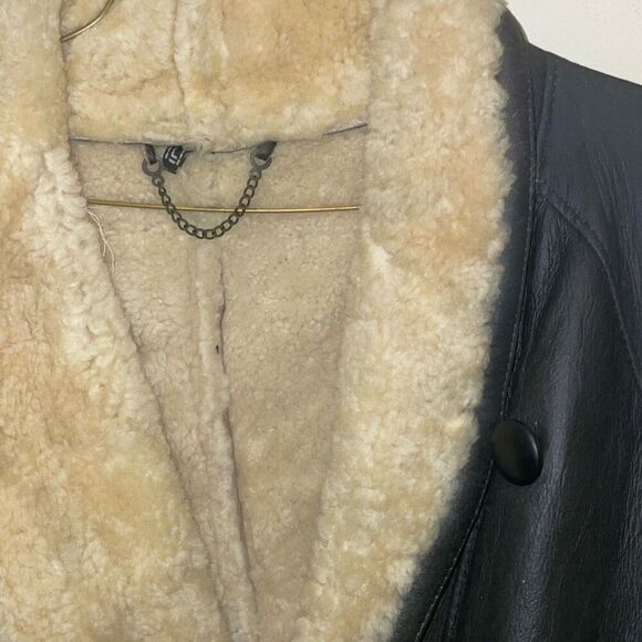Vintage azizia faux fur lined leather jacket women’s size large from 90s 80s era - Picture 4 of 15